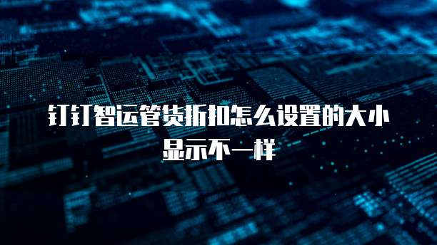 钉钉智运管货折扣怎么设置的大小显示不一样