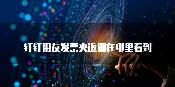 钉钉用友发票夹返佣在哪里看到
