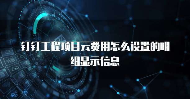 钉钉工程项目云费用怎么设置的明细显示信息