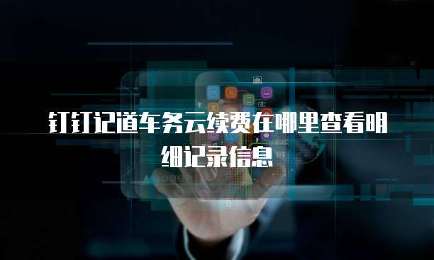 钉钉记道车务云续费在哪里查看明细记录信息