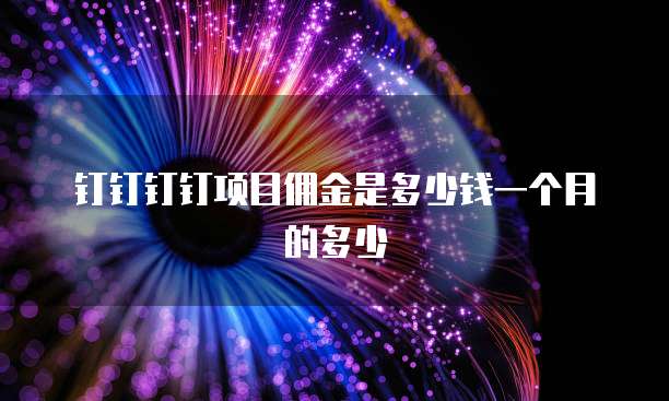钉钉钉钉项目佣金是多少钱一个月的多少