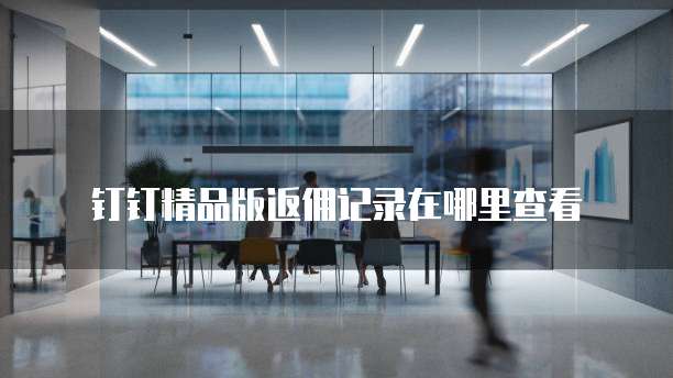 钉钉精品版返佣记录在哪里查看