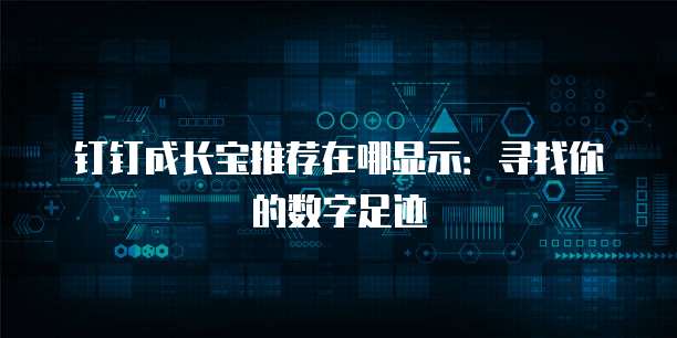 钉钉成长宝推荐在哪显示：寻找你的数字足迹
