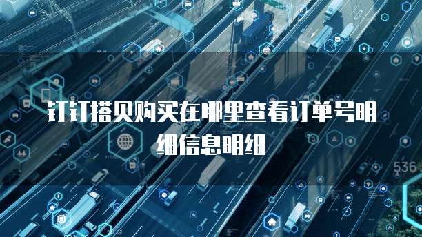 钉钉搭贝购买在哪里查看订单号明细信息明细
