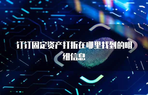 钉钉固定资产打折在哪里找到的明细信息