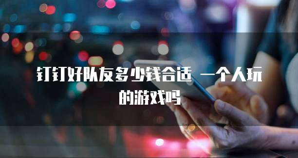 钉钉好队友多少钱合适 一个人玩的游戏吗