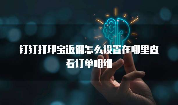 钉钉打印宝返佣怎么设置在哪里查看订单明细