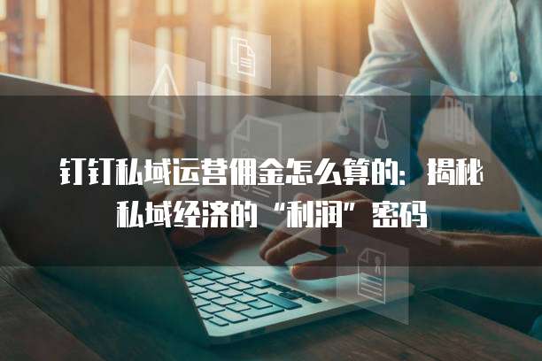 钉钉私域运营佣金怎么算的:揭秘私域经济的“利润”密码