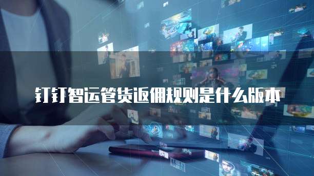 钉钉智运管货返佣规则是什么版本