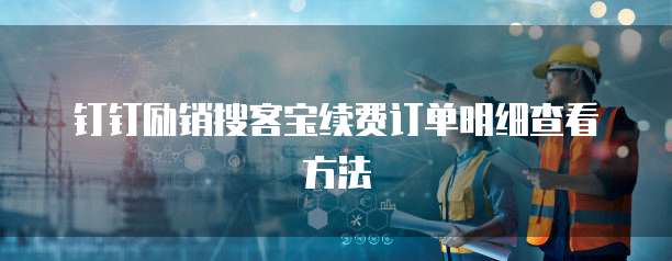 钉钉励销搜客宝续费订单明细查看方法