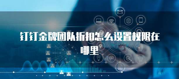 钉钉金牌团队折扣怎么设置权限在哪里