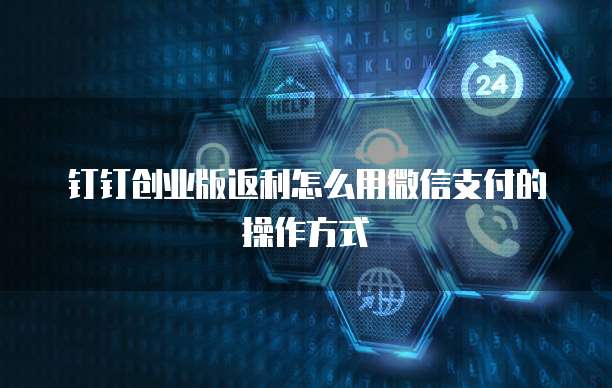 钉钉创业版返利怎么用微信支付的操作方式