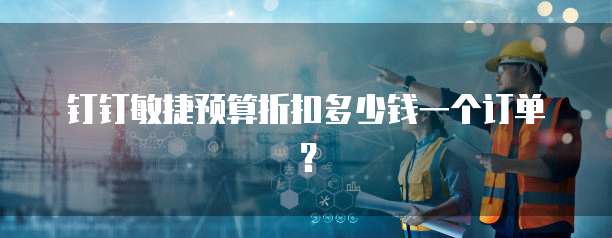 钉钉敏捷预算折扣多少钱一个订单？