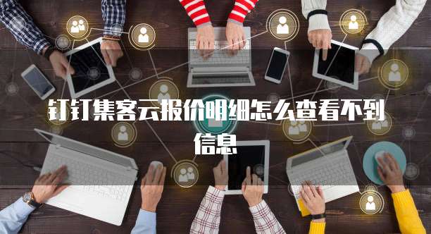 钉钉集客云报价明细怎么查看不到信息