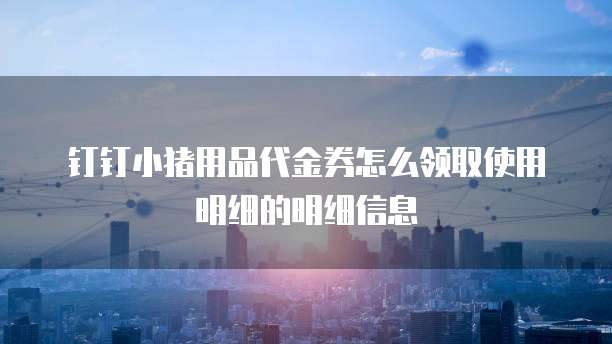 钉钉小猪用品代金券怎么领取使用明细的明细信息