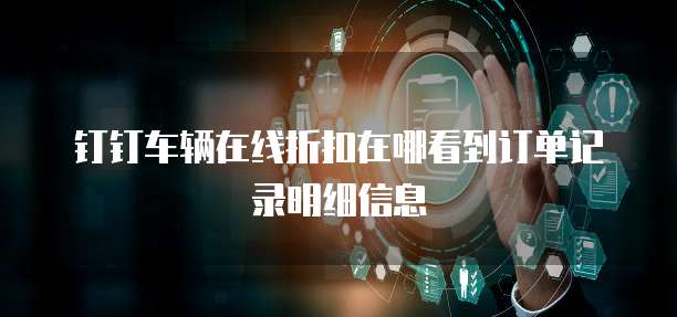 钉钉车辆在线折扣在哪看到订单记录明细信息