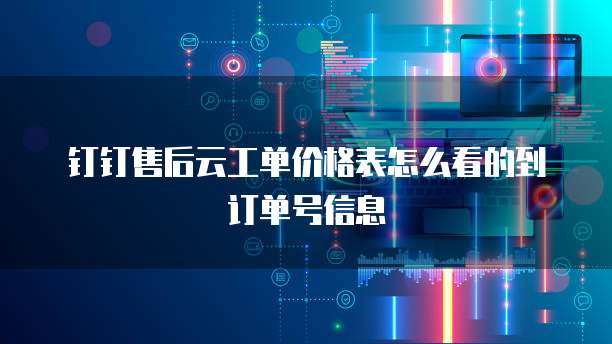 钉钉售后云工单价格表怎么看的到订单号信息