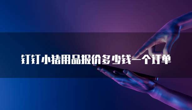 钉钉小猪用品报价多少钱一个订单