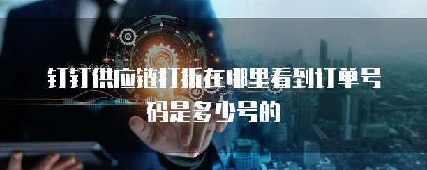 钉钉供应链打折在哪里看到订单号码是多少号的