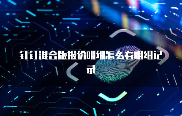 钉钉混合版报价明细怎么看明细记录