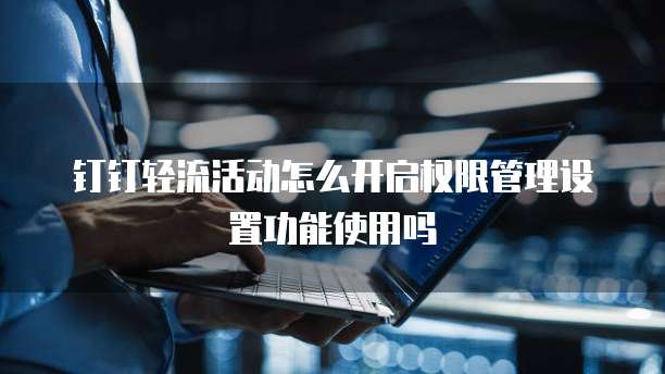 钉钉轻流活动怎么开启权限管理设置功能使用吗