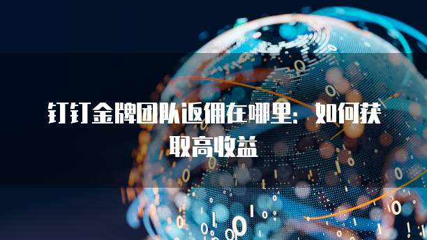钉钉金牌团队返佣在哪里:如何获取高收益
