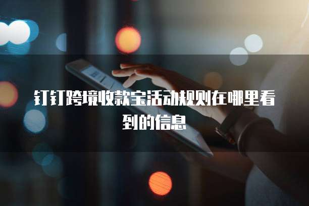 钉钉跨境收款宝活动规则在哪里看到的信息