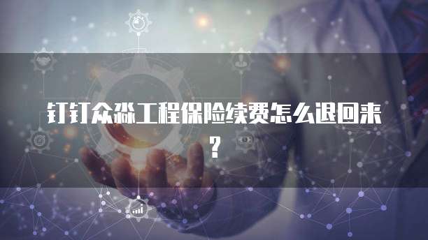 钉钉众淼工程保险续费怎么退回来?