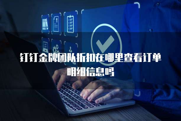 钉钉金牌团队折扣在哪里查看订单明细信息吗