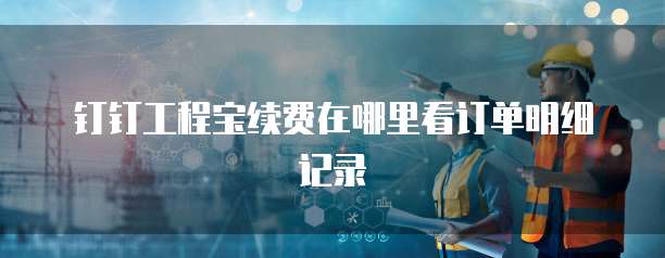 钉钉工程宝续费在哪里看订单明细记录