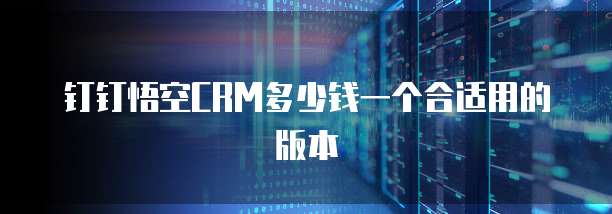 钉钉悟空CRM多少钱一个合适用的版本