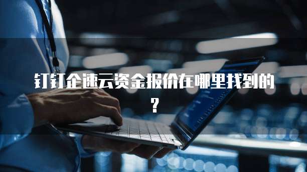 钉钉企速云资金报价在哪里找到的？