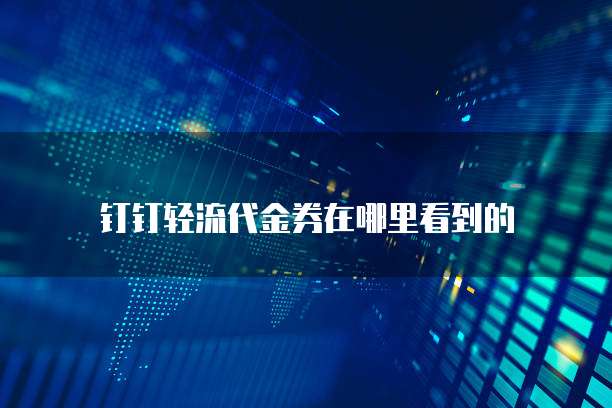 钉钉轻流代金券在哪里看到的