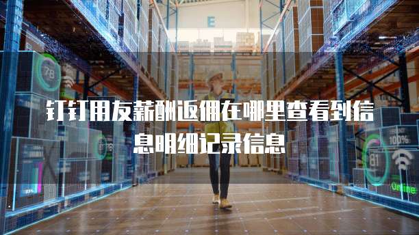 钉钉用友薪酬返佣在哪里查看到信息明细记录信息