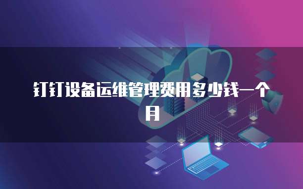 钉钉设备运维管理费用多少钱一个月