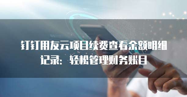 钉钉用友云项目续费查看余额明细记录:轻松管理财务账目