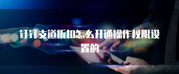 钉钉支道折扣怎么开通操作权限设置的