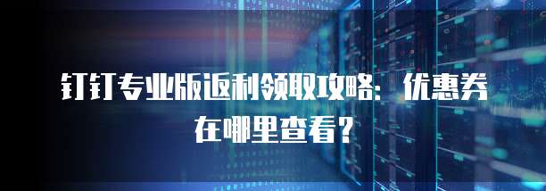 钉钉专业版返利领取攻略：优惠券在哪里查看？