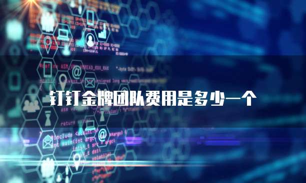 钉钉金牌团队费用是多少一个