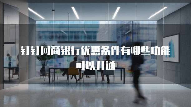 钉钉网商银行优惠条件有哪些功能可以开通