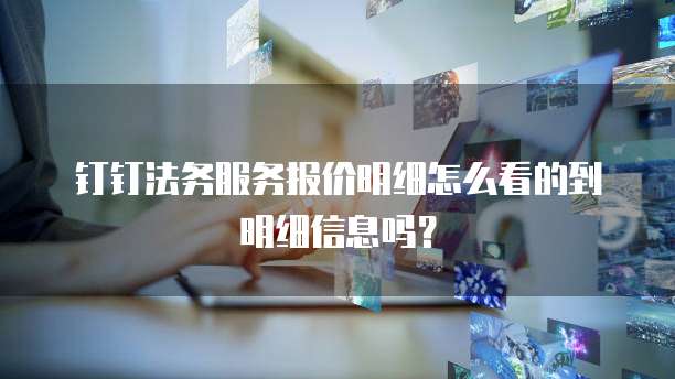 钉钉法务服务报价明细怎么看的到明细信息吗?