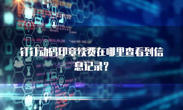 钉钉动码印章续费在哪里查看到信息记录?
