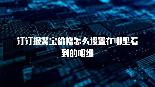 钉钉报餐宝价格怎么设置在哪里看到的明细
