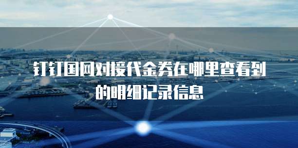 钉钉国网对接代金券在哪里查看到的明细记录信息