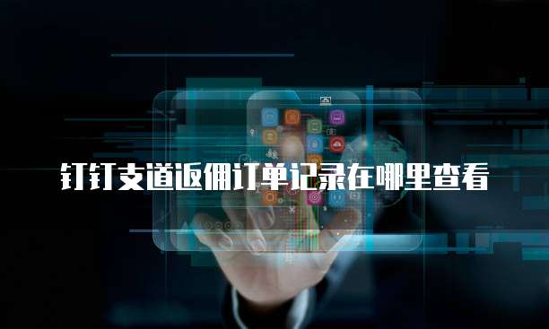钉钉支道返佣订单记录在哪里查看