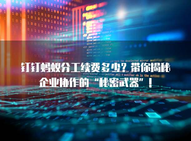 钉钉蚂蚁分工续费多少?带你揭秘企业协作的“秘密武器”!