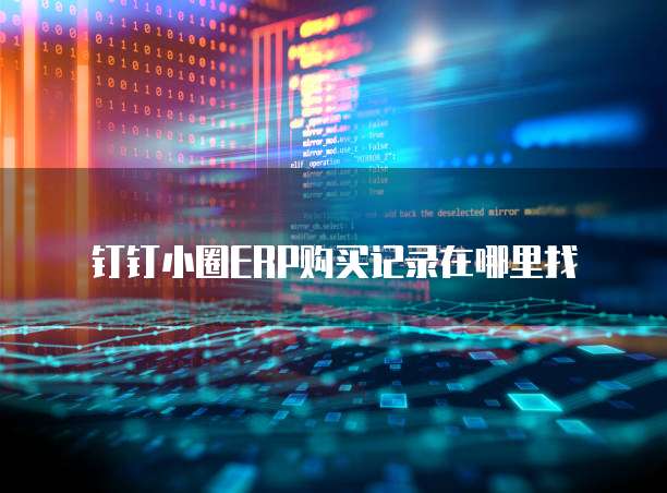 钉钉小圈ERP购买记录在哪里找