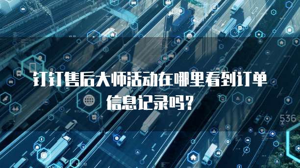 钉钉售后大师活动在哪里看到订单信息记录吗?