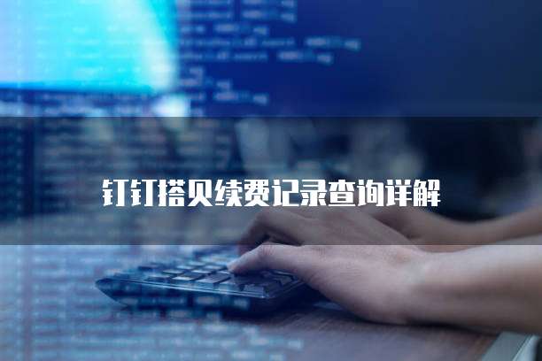 钉钉搭贝续费记录查询详解
