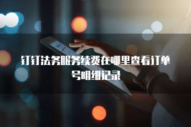 钉钉法务服务续费在哪里查看订单号明细记录